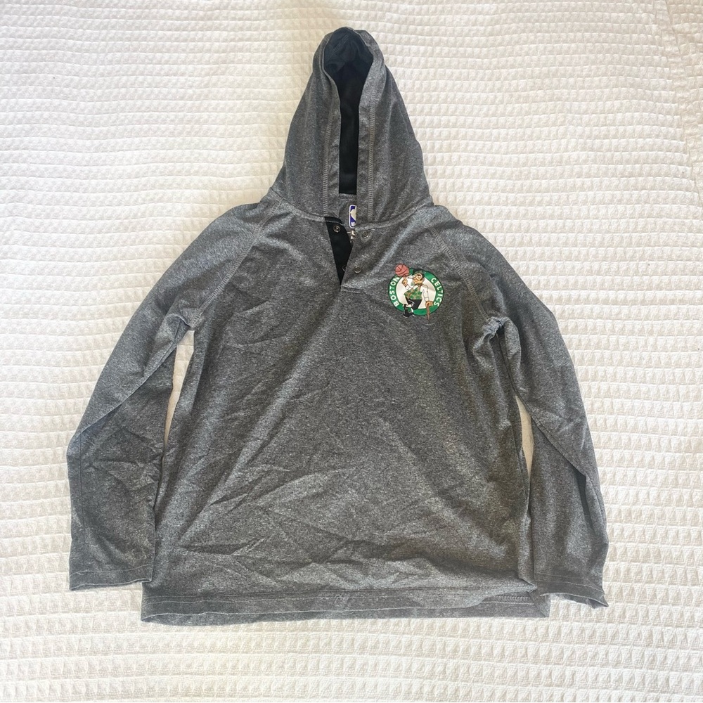 NBA Gray Boston Celtics Button-Up hoodie sweatshirt size 8